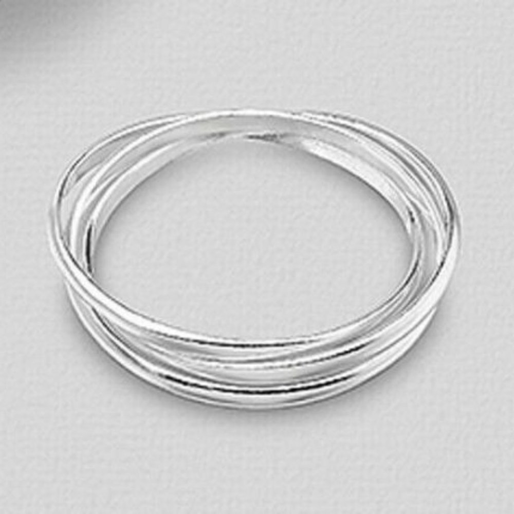 925 Sterling Silver Interwoven Triple Band Ring NEW Ring Size 9